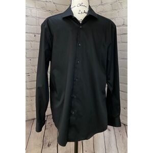 Calvin Klein Men’s Black Infinite Slim Fit Button Down Shirt (Size L)